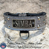 Leather Tapered Dog Collar Name Plate with Studs 2" Wide - N5