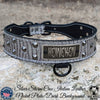 Leather Tapered Dog Collar Name Plate with Studs 2" Wide - N5