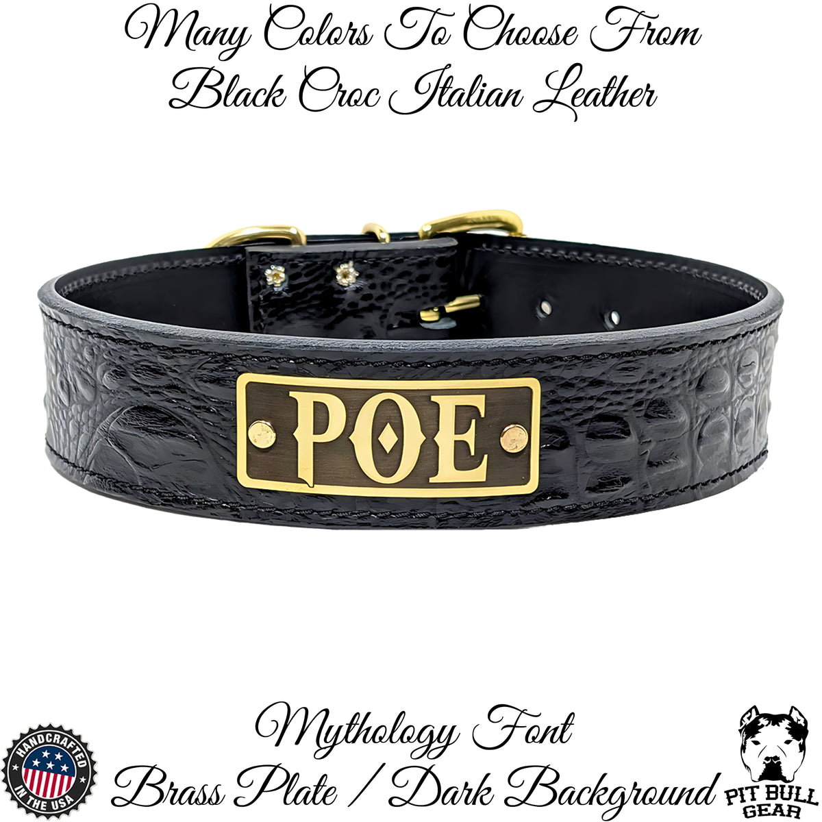 N15 - 2" Wide Personalized Leather Dog Collar