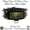 Leather Dog Collar Personalized Name, Bullet Studs - 2.5" Wide - NJ43