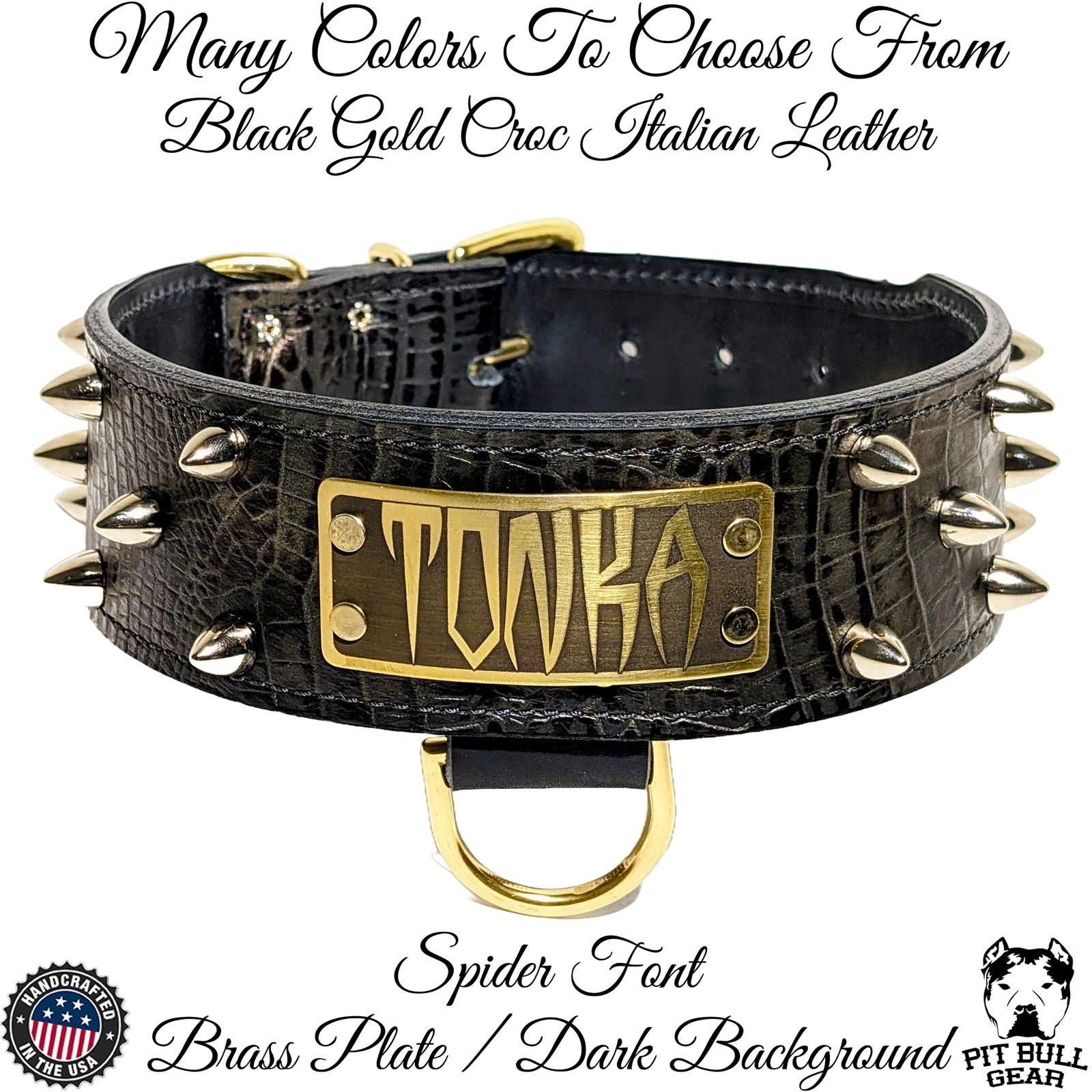NJ43 - Colar cravejado personalizado de 2 1/2"