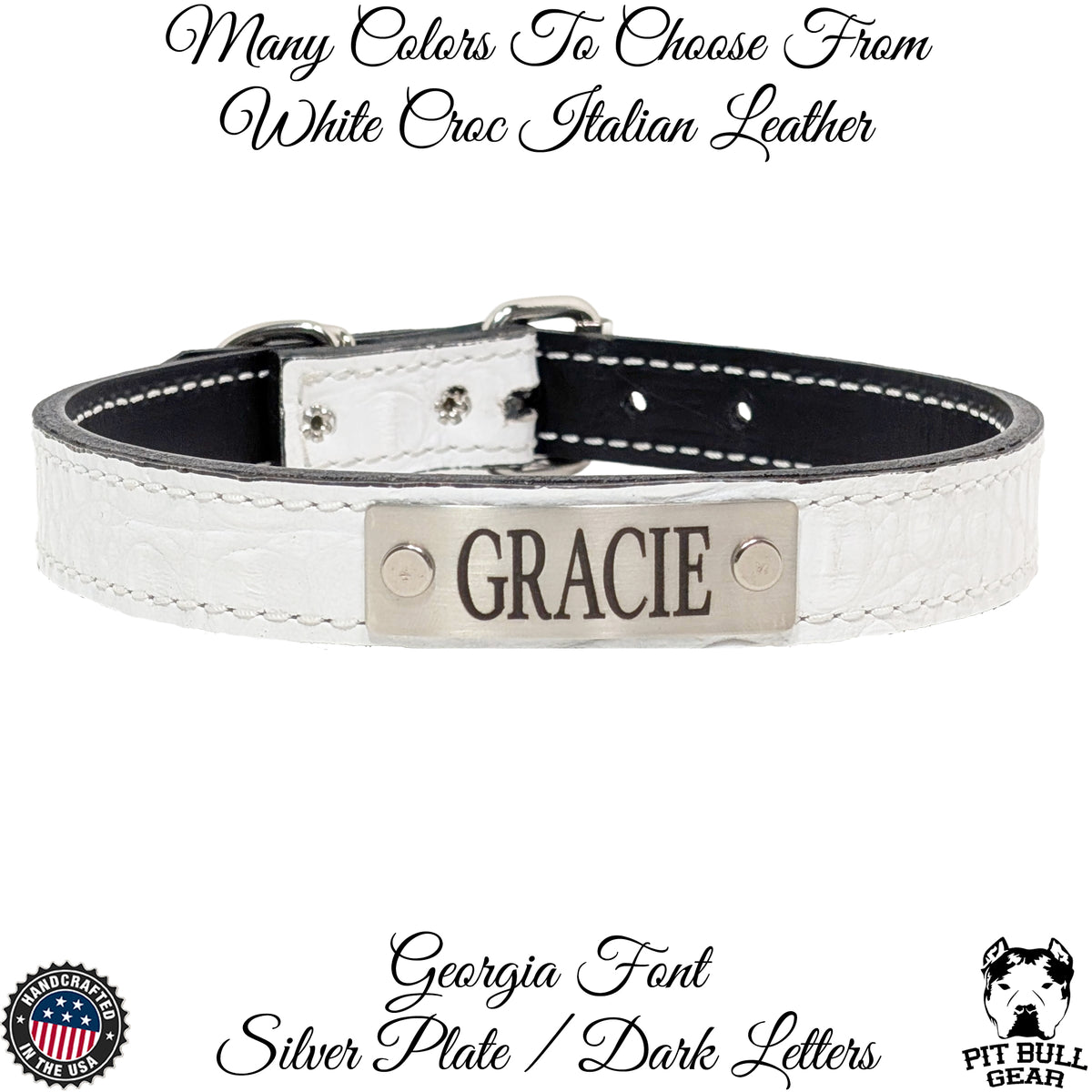 NU1 - 1" Wide Personalized Leather Dog Collar