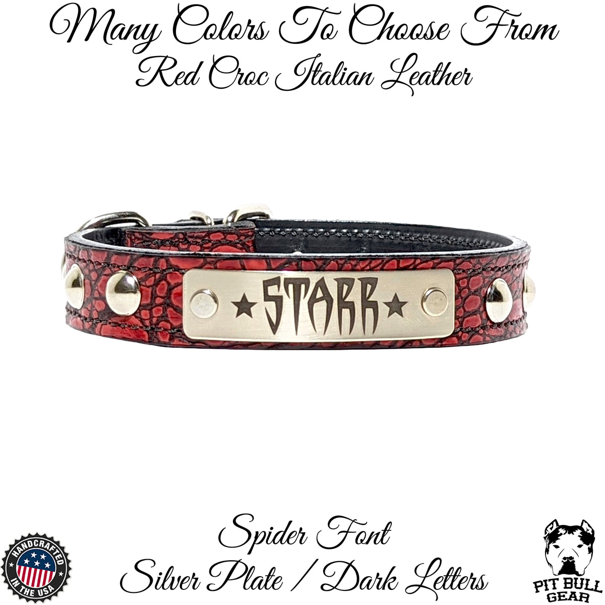 NU2 - 1" Wide Personalized Leather Collar with Studs
