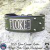 NX1 - Personalized Name Plate Spiked Leather Dog Collar - 3" Wide
