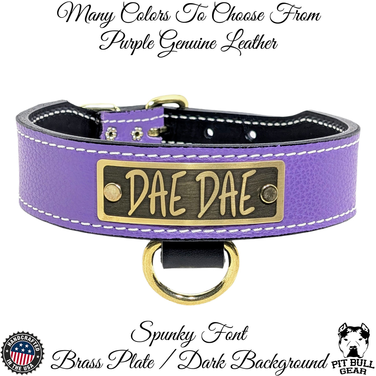 TN7 - 1.5" Wide Personalized Tapered Leather Dog Collar