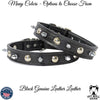Spiked & Studded Leather Dog Collar, Custom Leather Collar 1" - U12