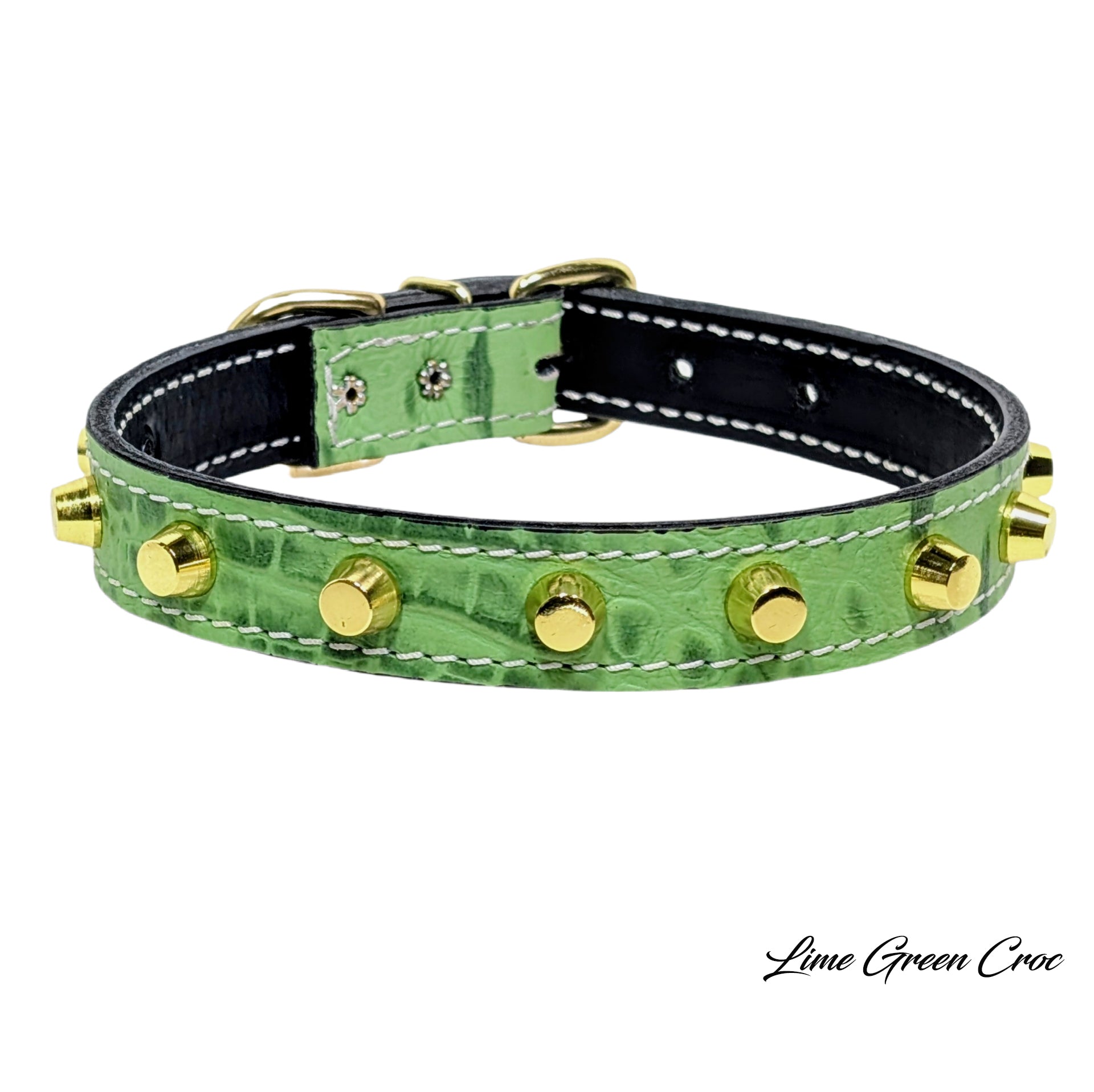 U6 - Custom 1" Wide Italian Leather Dog Collar with Bucket Studs