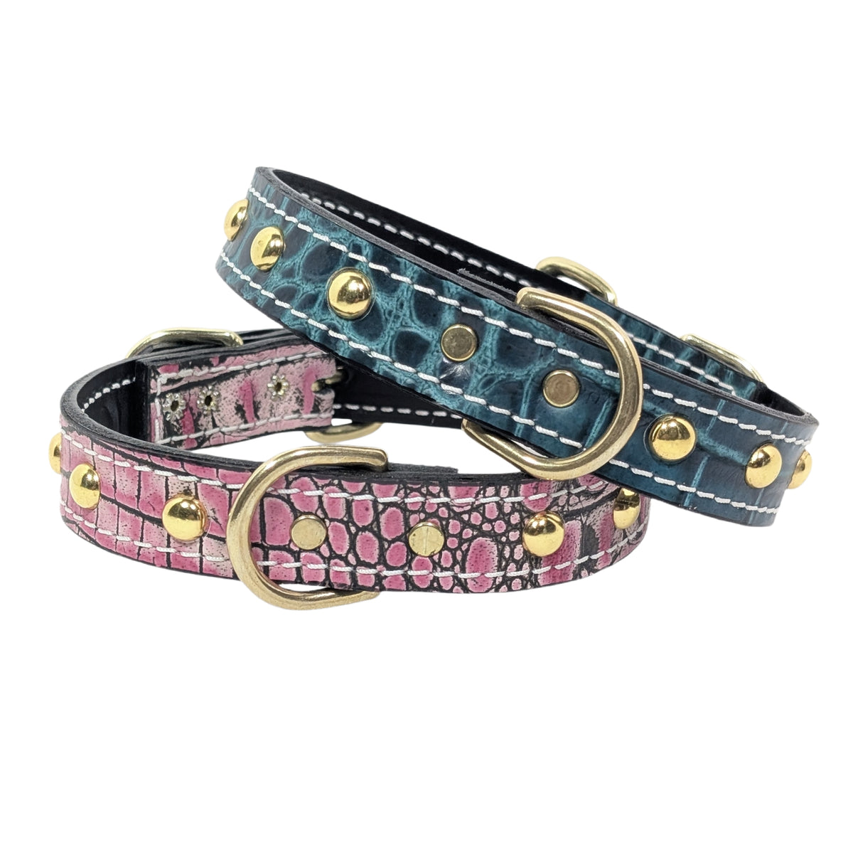 U2 - 1&quot; Wide Studded Leather Dog Collar