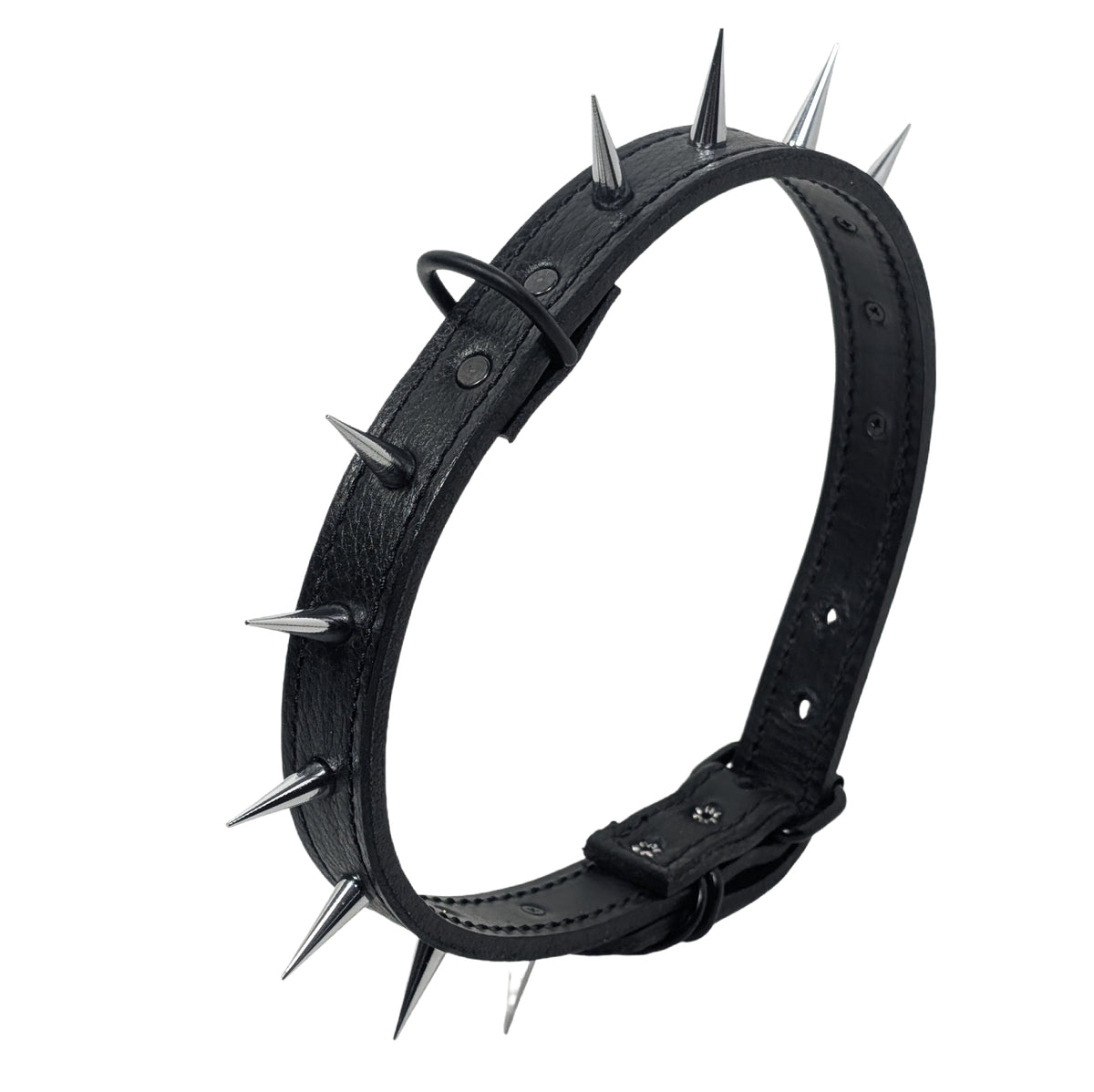 Coleira para cachorro de couro pontiagudo U4 - 1" de cone largo