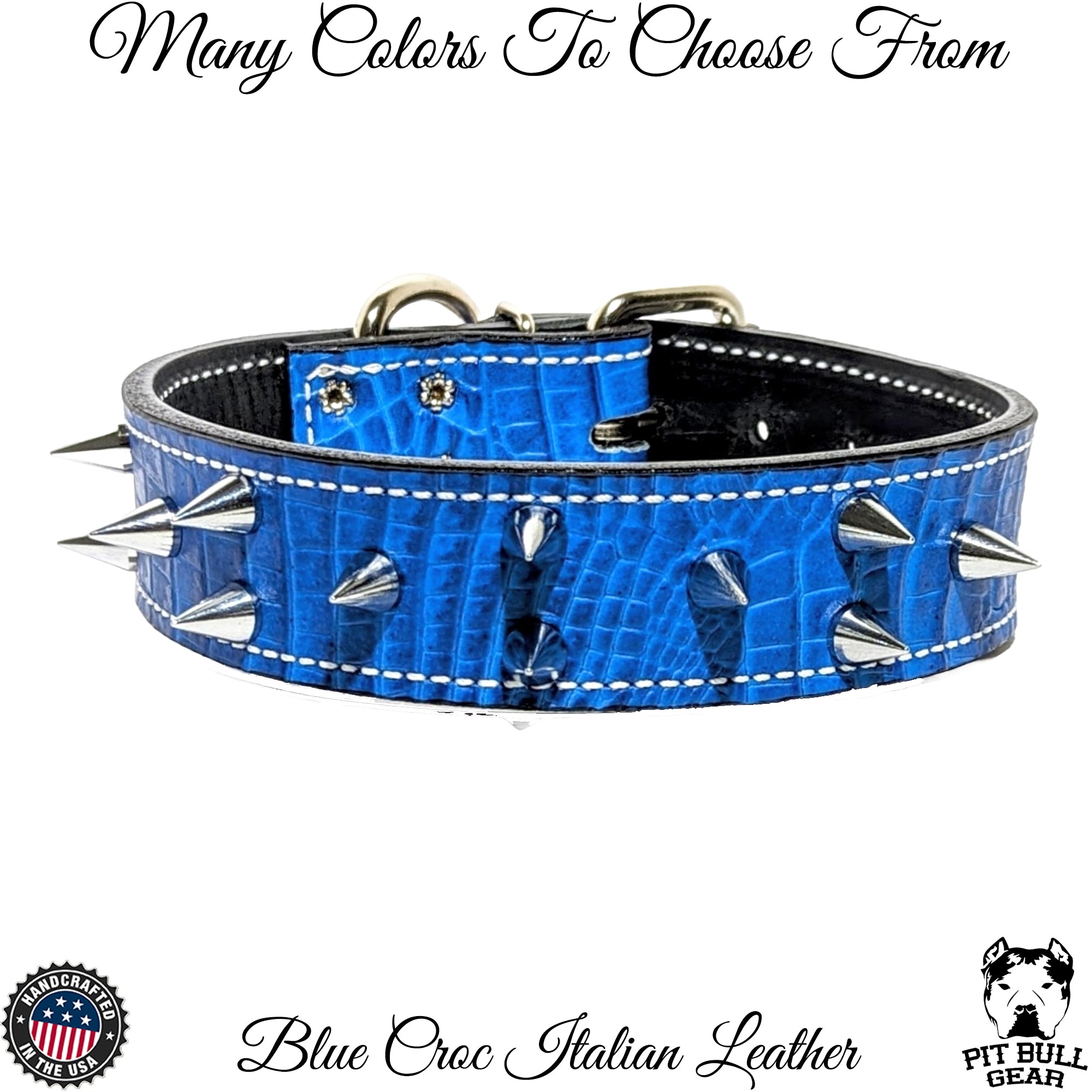 V2 - 1.5" Wide Spiked Leather Dog Collar
