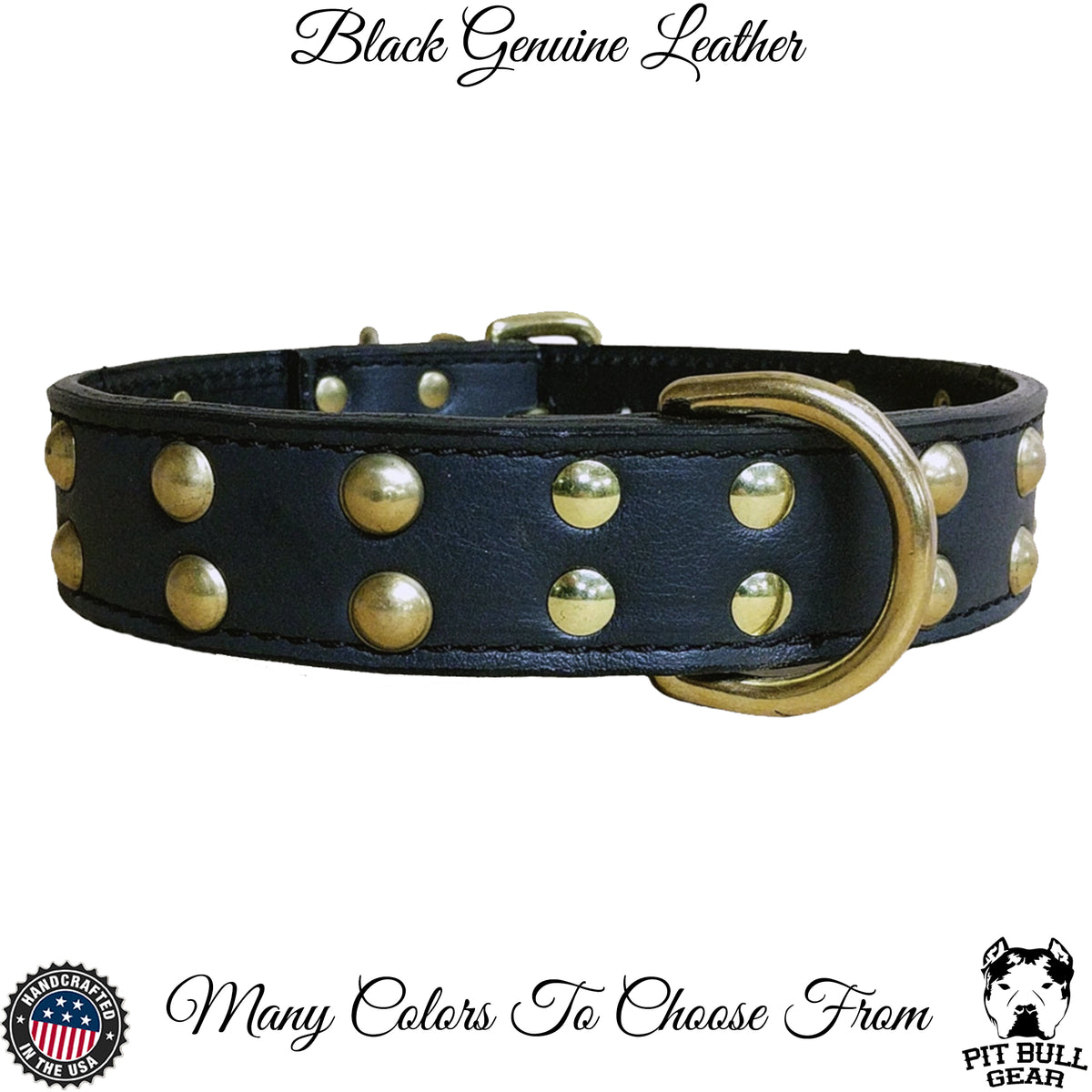 V6 - 1.5&quot; Leather Studded Dog Collar