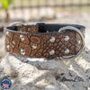 Leather Dog Collar with Studs & Rivets, Custom Collar 2" Wide - W30