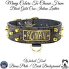 Leather Dog Collar Personalized Name Plate Studded 2" Wide - WN4