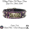 Leather Dog Collar Personalized Name Plate Studded 2" Wide - WN4