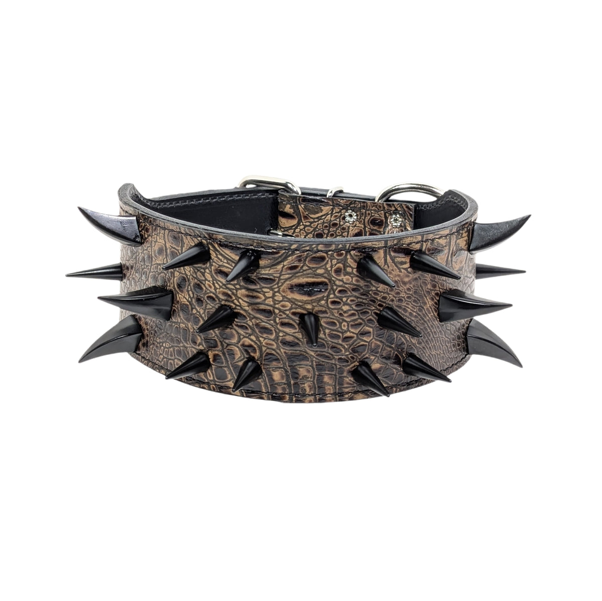 X13 - Collar para perros de cuero con múltiples púas de 3&quot;