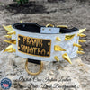 X14 - 3" Wide Personalized Spiked Leather Dog Collar
