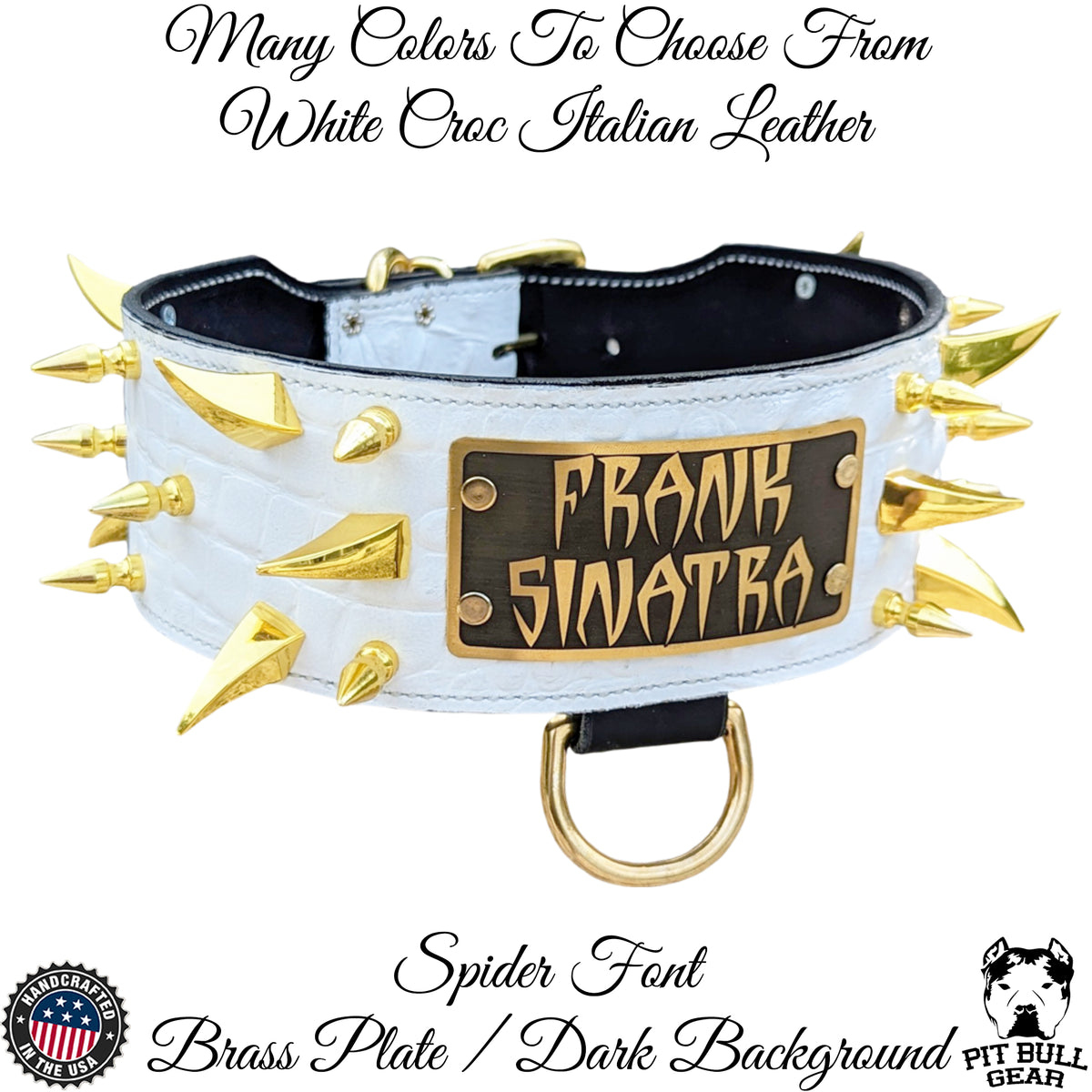 X14 - 3&quot; Wide Personalized Spiked Leather Dog Collar