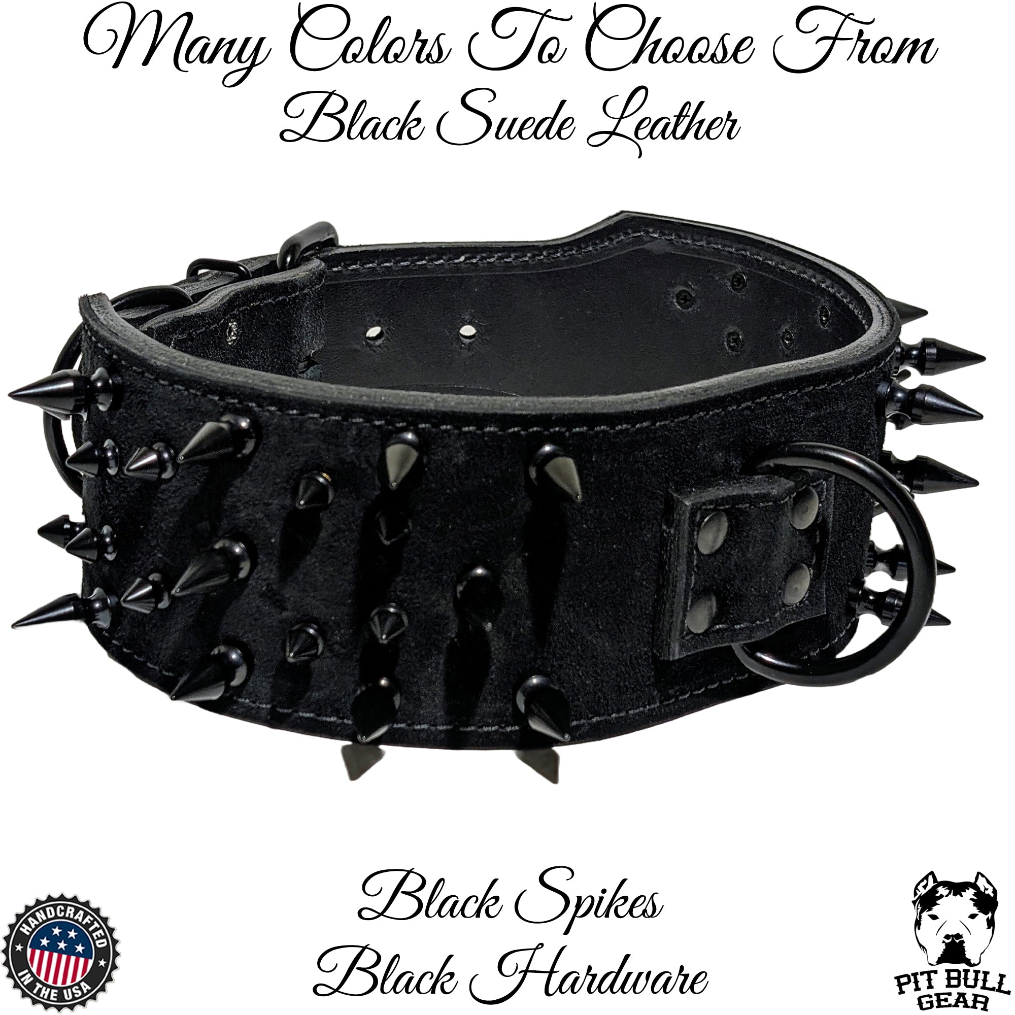 X2 - 3" Wide Spiked Leather Dog Collar