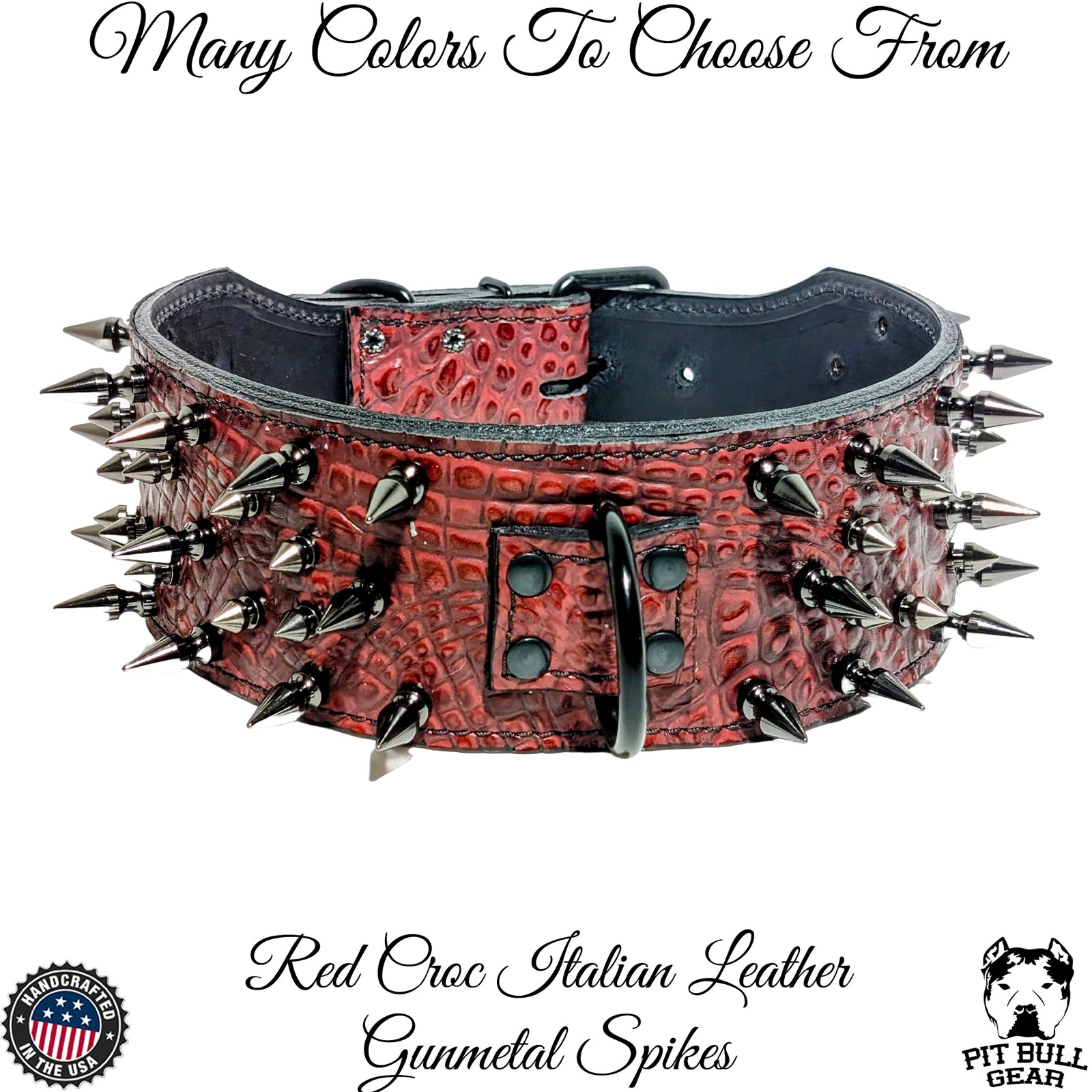 X2 - 3" Wide Spiked Leather Dog Collar