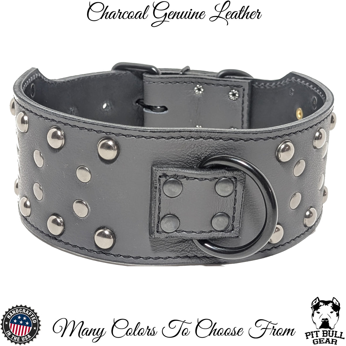 X5 - 3" Studded Leather Dog Collar