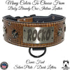 X65 - 3" Wide Personalized Leather Dog Collar with Iron Maltese Crosses