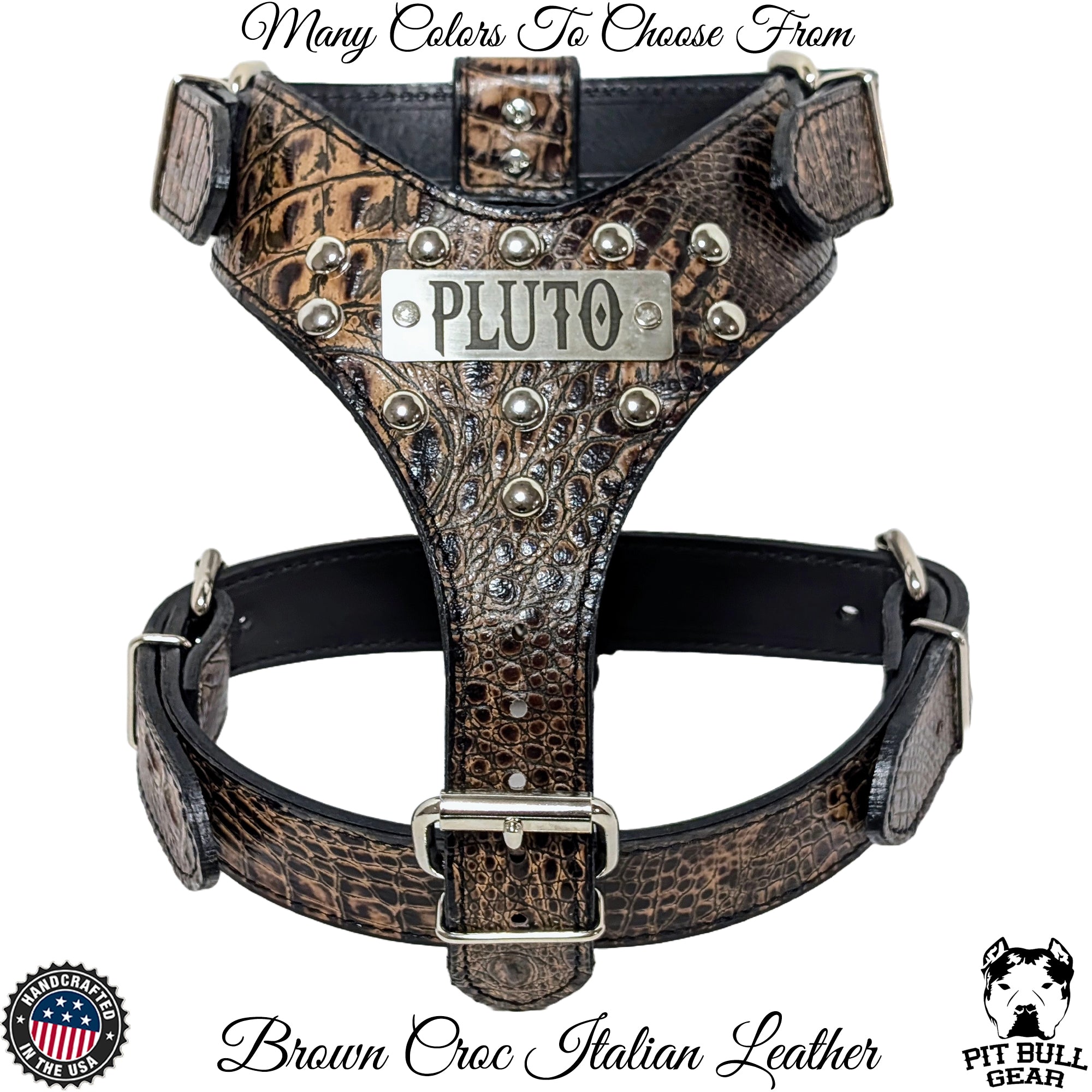 NH3 Personalized Studded Leather Harness
