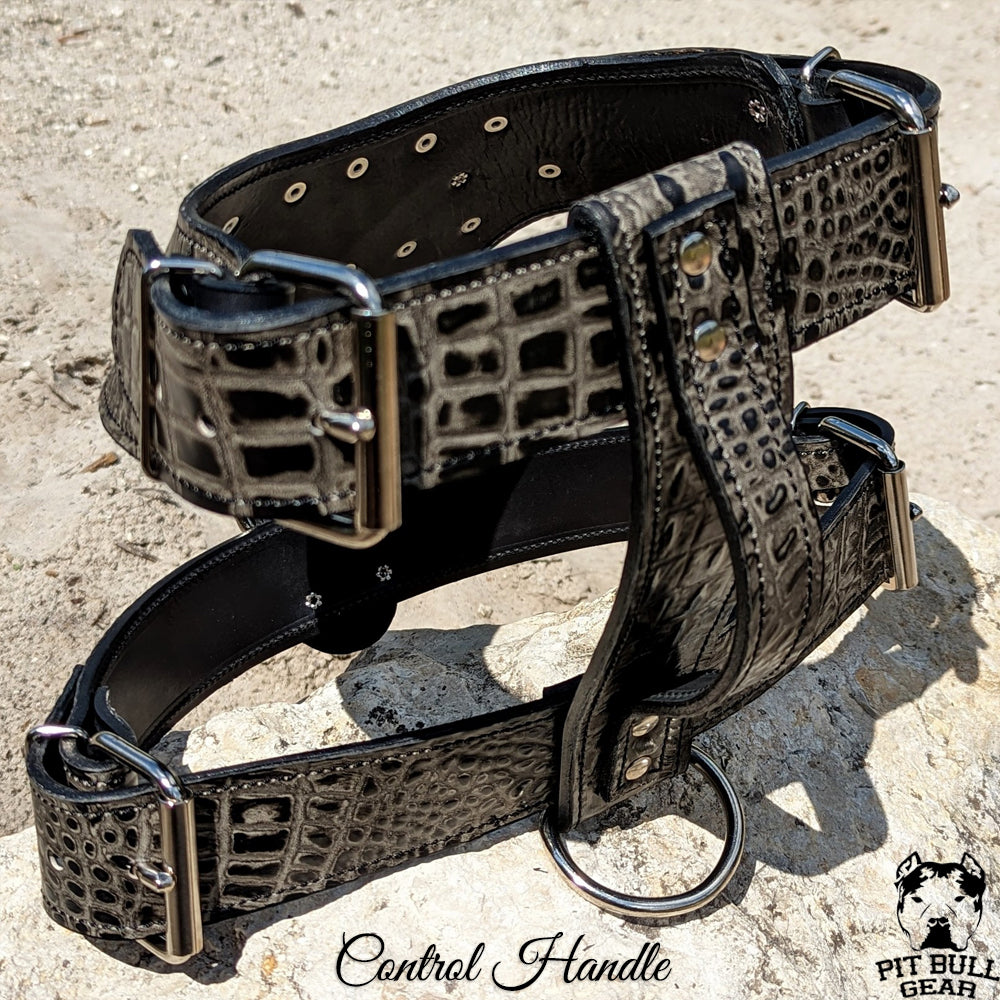 NH10 - Custom Made Italian Leather Personalized Harness with Cone Studs