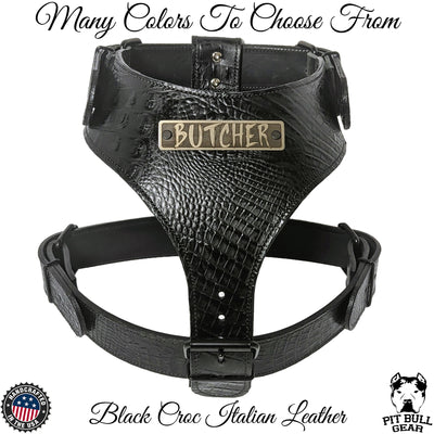 Personalized Leather Dog Harness, Heavy Duty Leather Dog Harness - NH4