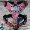 NH6 - Personalized Leather Dog Harness w/Gems & Spikes