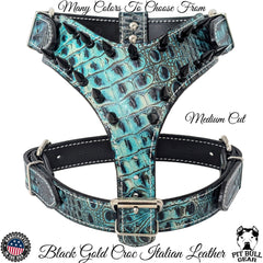 Y05 - Spiked Leather Dog Harness - Pit Bull Gear