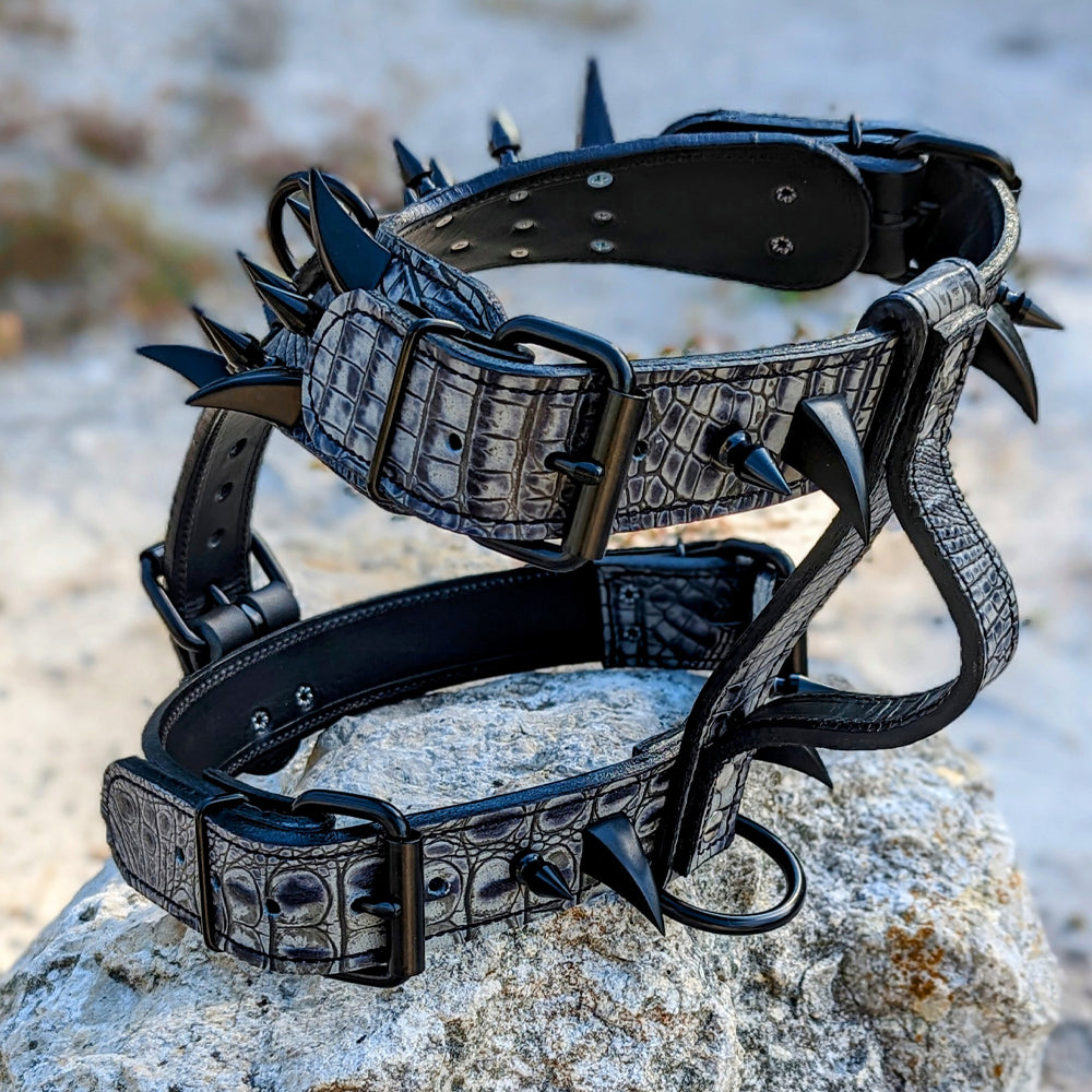 Y26 - Spiked Leather Dog Harness