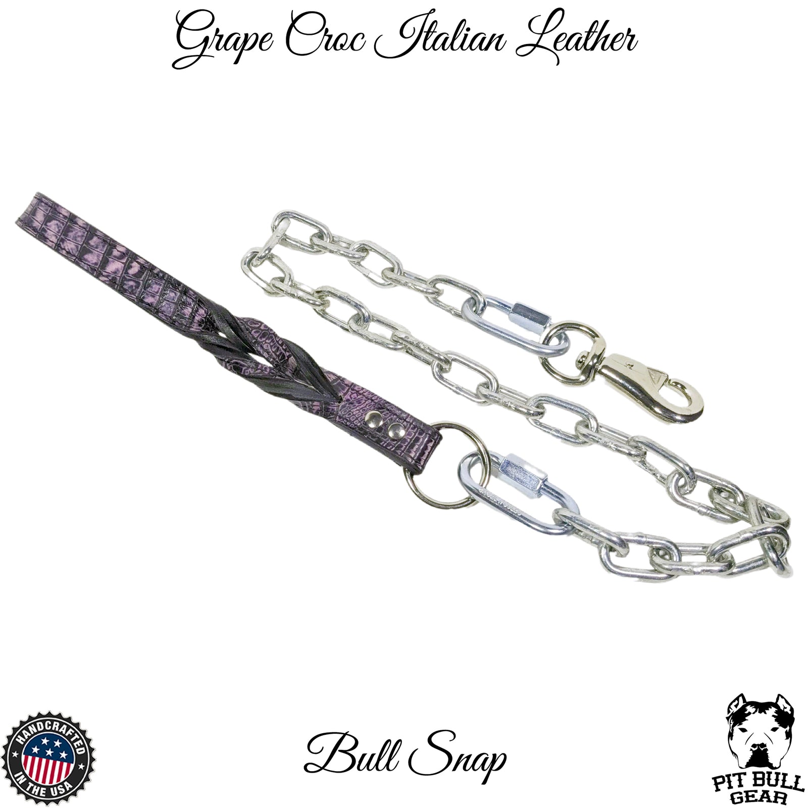 Dog Chain Leash – Leather Handle, 30" 45" 60" Length