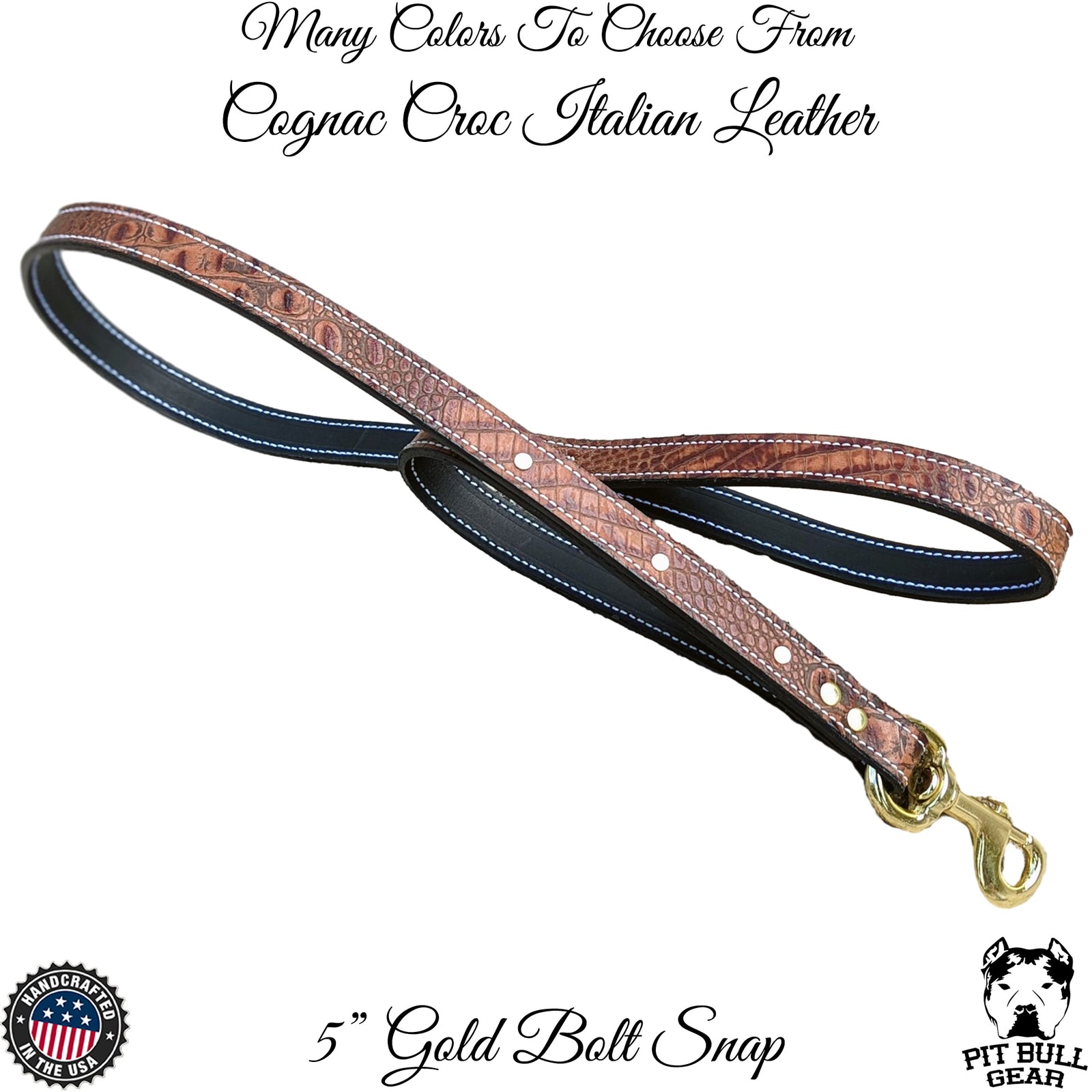 Dual Handle Leather Leash - Heavy Duty