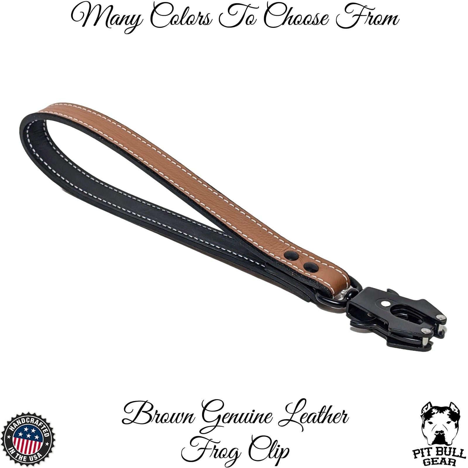 FL1 - Leather Traffic Lead with Frog Clip - 15"