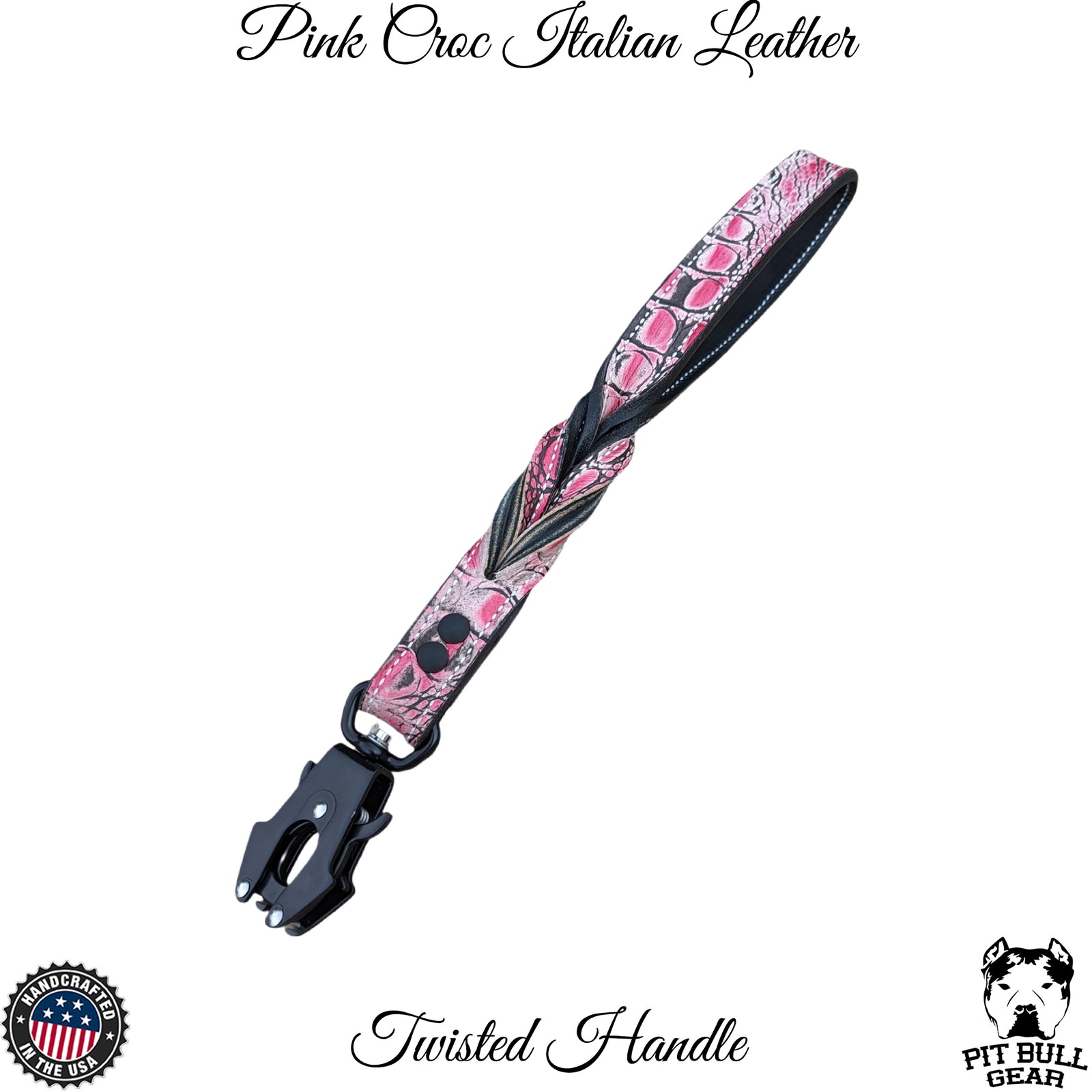 FL1 - Leather Traffic Lead with Frog Clip - 15"