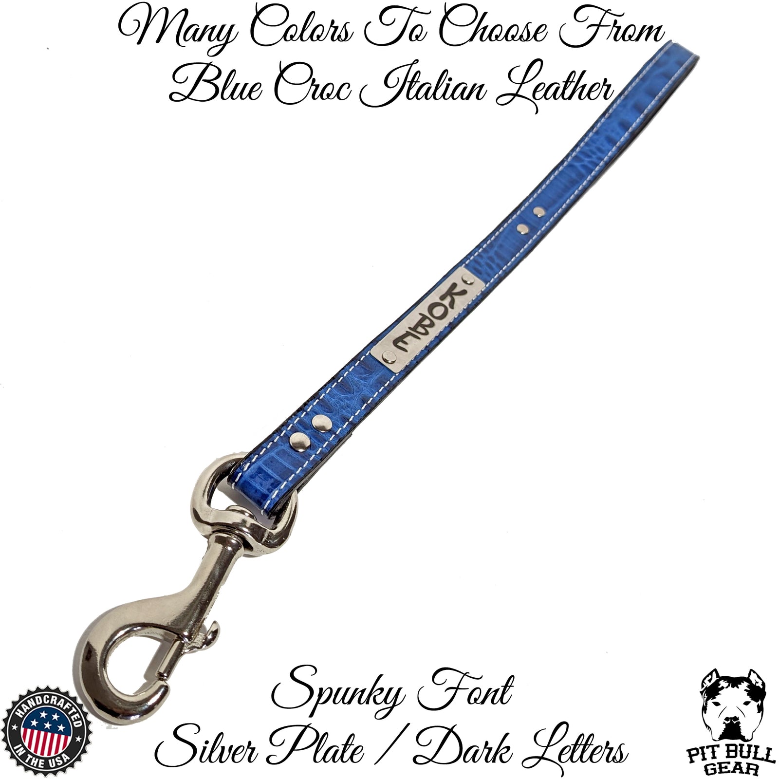 Personalized Leather Leash with Swivel Snap