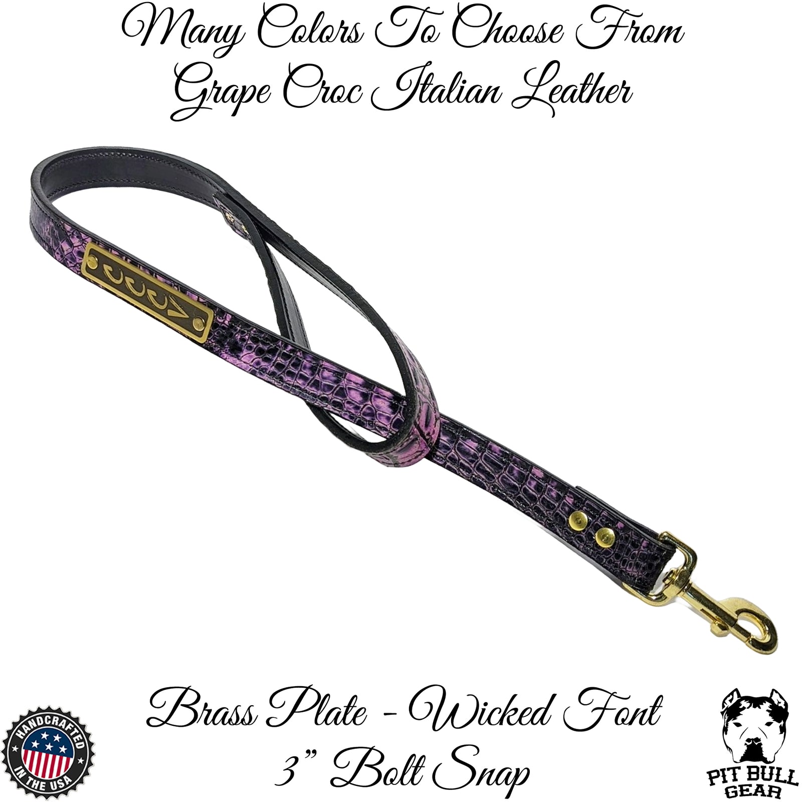 Personalized Leather Leash with Swivel Snap