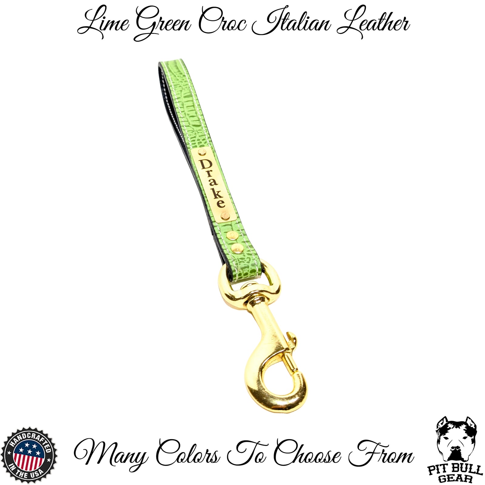 Personalized Leather Leash with Swivel Snap