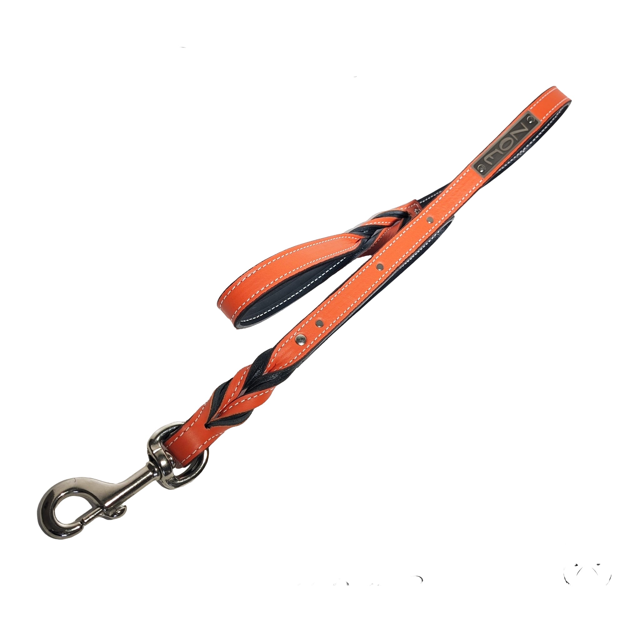 DHN1 - Dual Handle Personalized Leather Leash