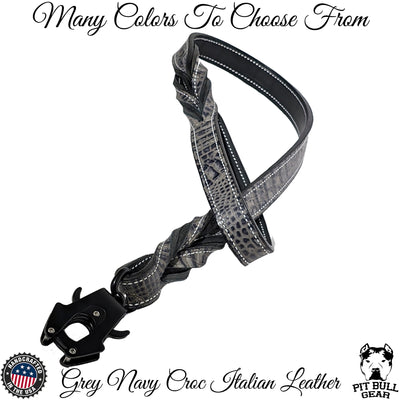 Twisted Leather Leash - 1" Wide