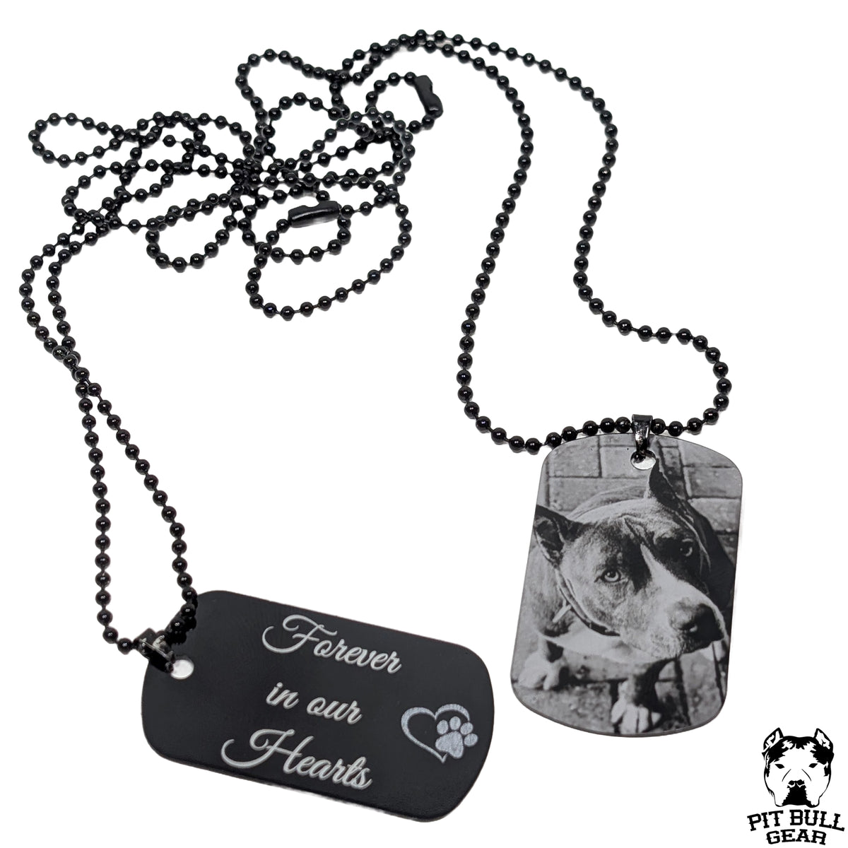Personalized Photo Aluminum Dog Tag Necklace with Back Engraving