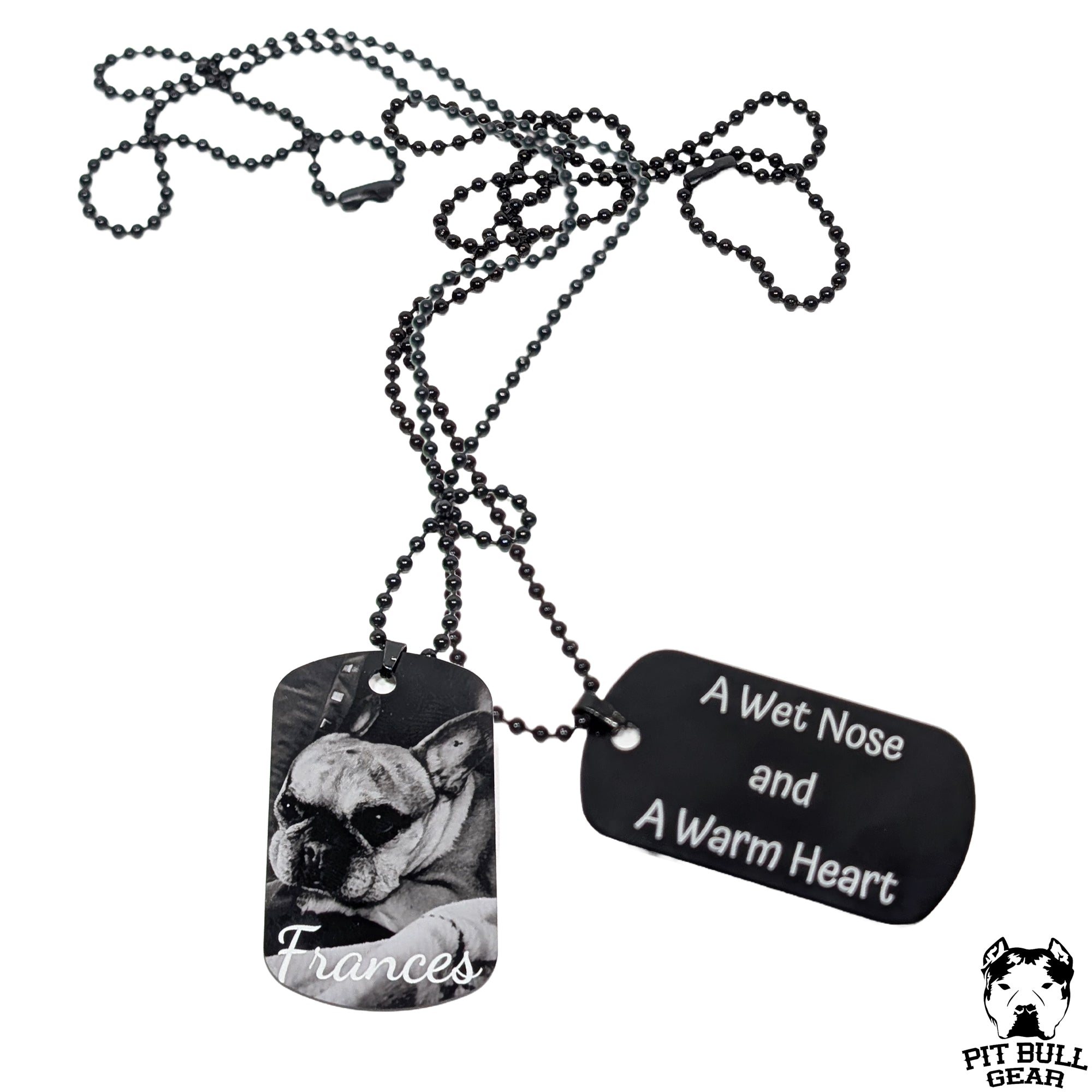 Personalized Photo Aluminum Dog Tag Necklace with Back Engraving