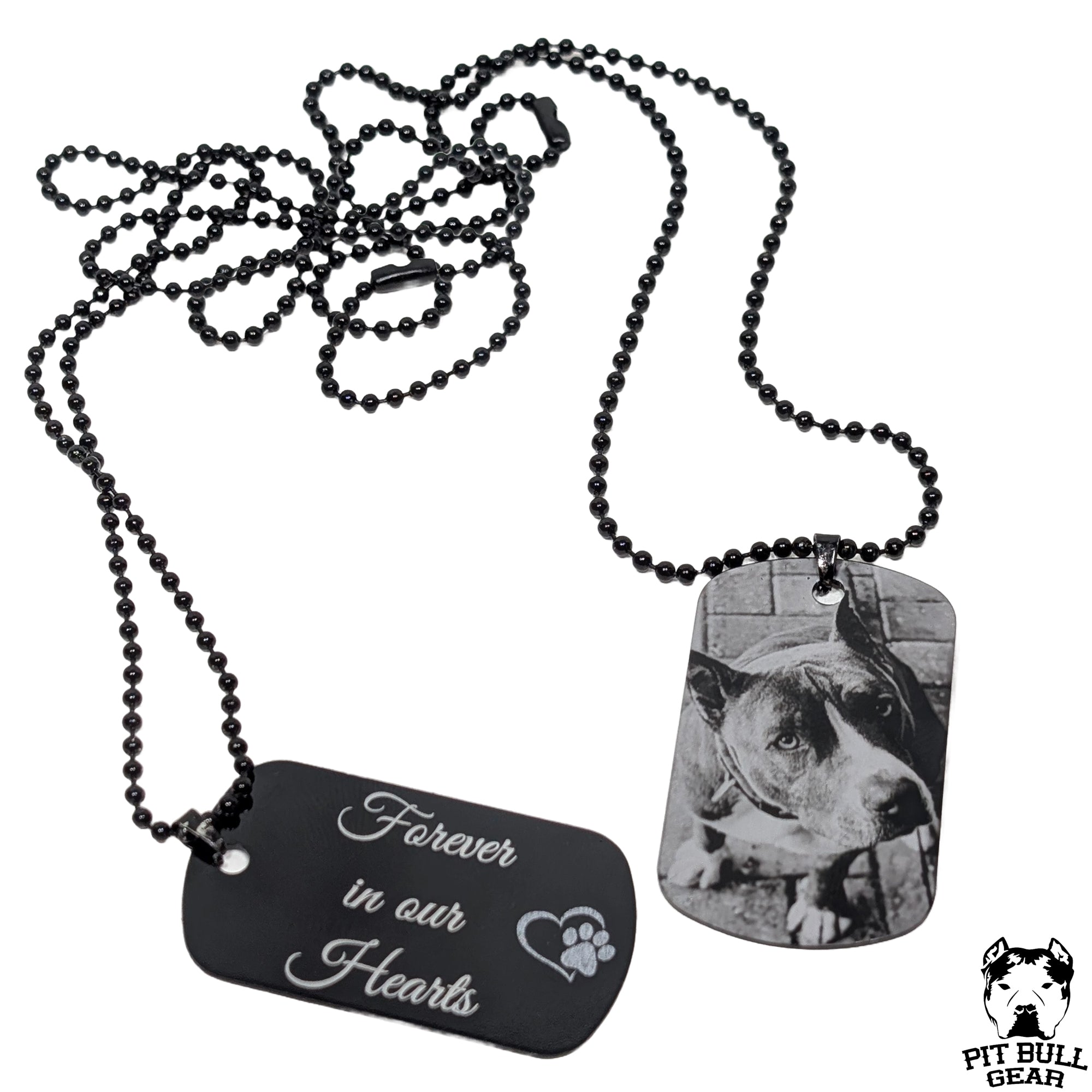 Pet Memorial Personalized Photo Aluminum Dog Tag Necklace with Back Engraving