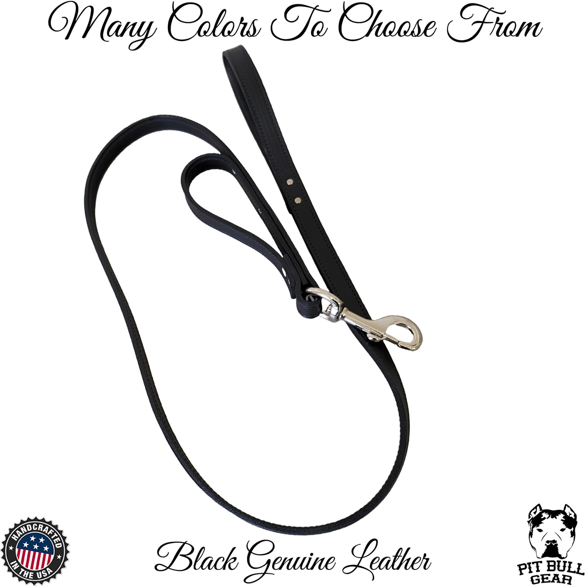 Dual Handle Leather Leash - Heavy Duty