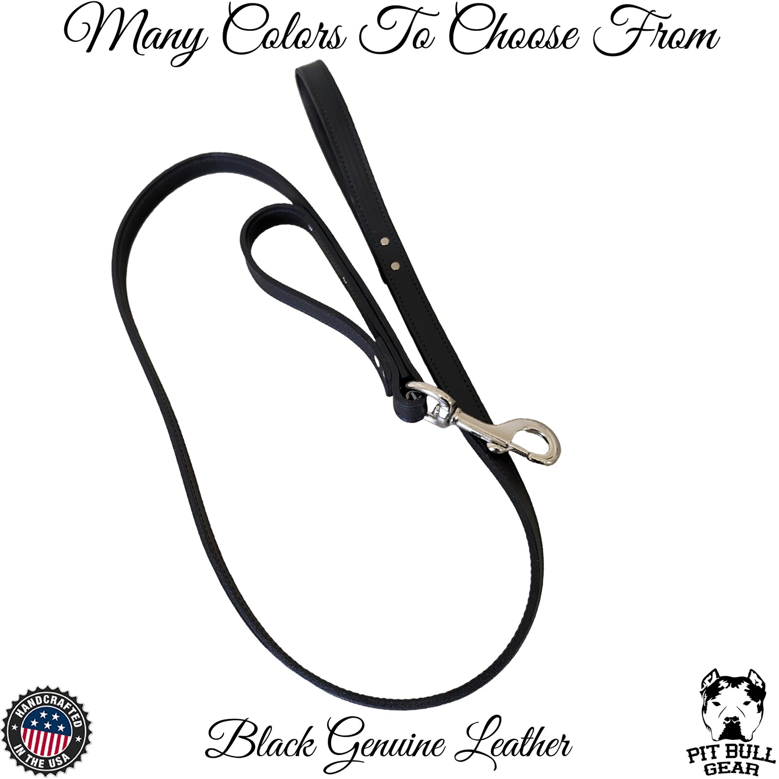 Dual Handle Leather Leash - Heavy Duty