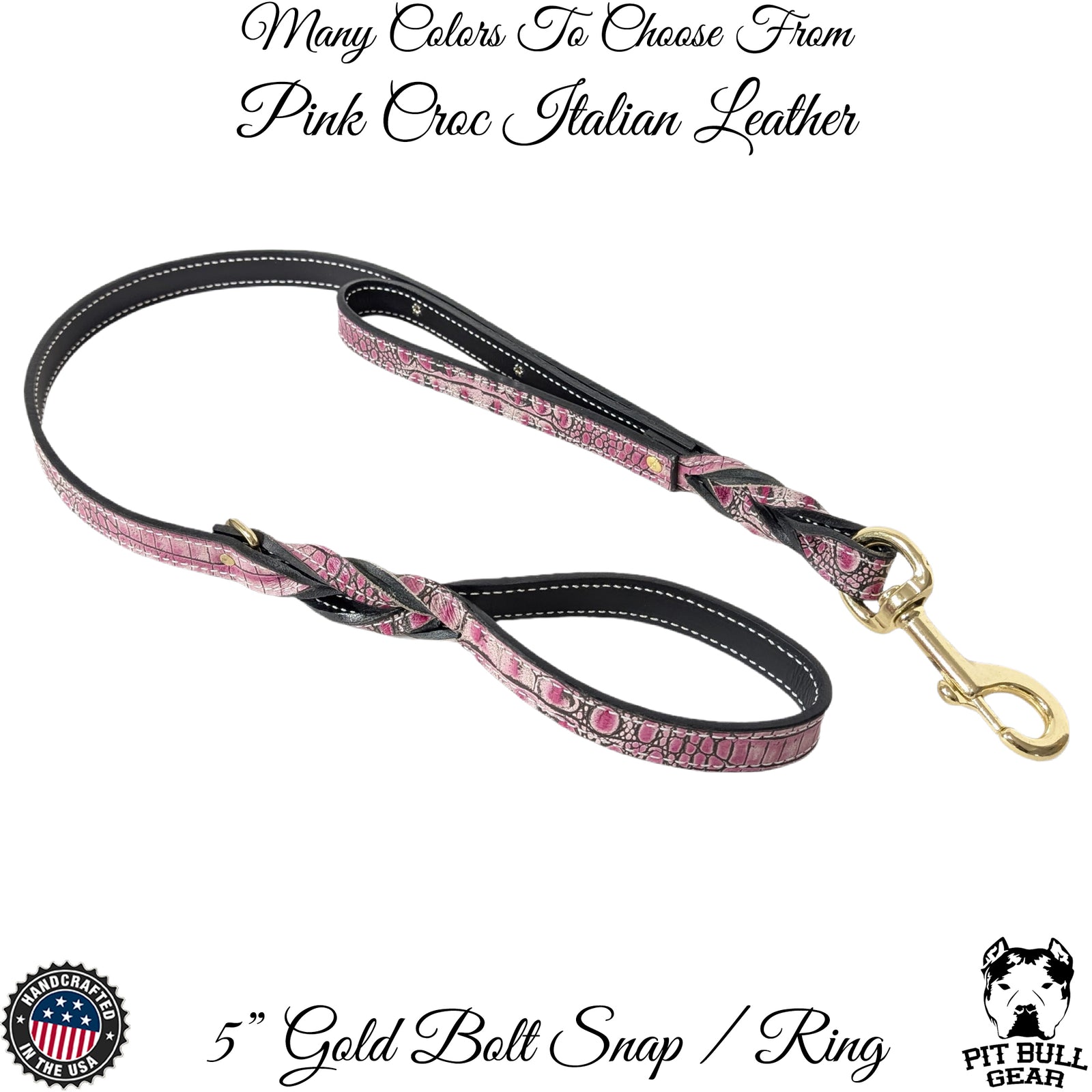 Dual Handle Leather Leash - Heavy Duty