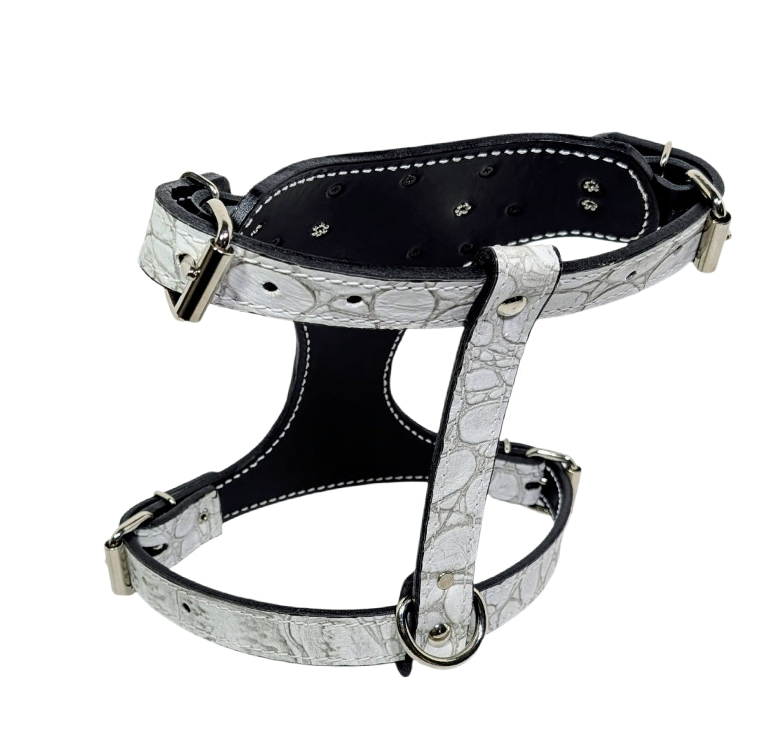 FBH5 - French Bulldog Personalized Cone Studded Leather Harness