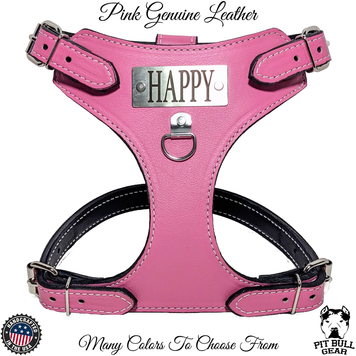 FBH1 - French Bulldog Personalized Leather Harness