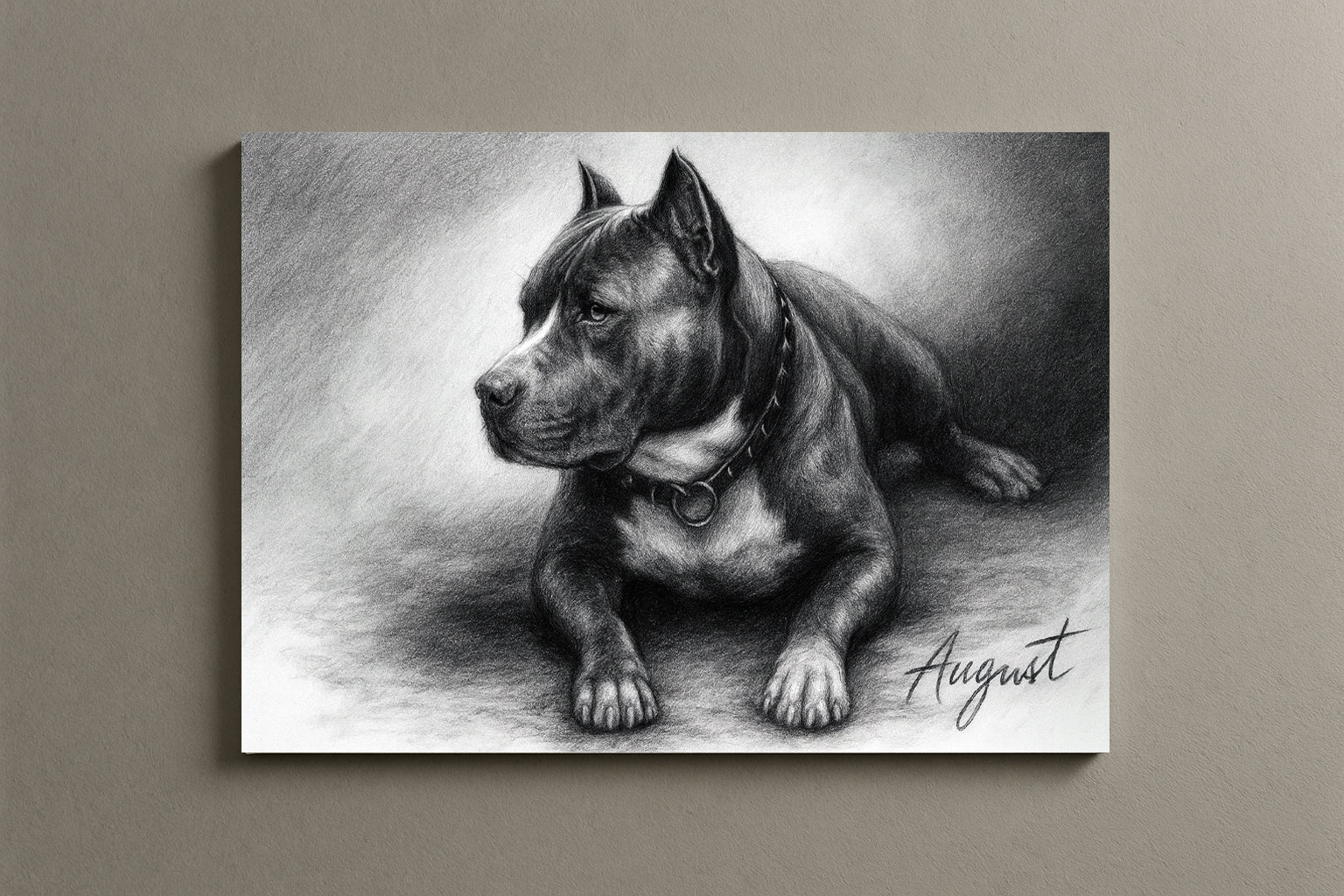 Custom Charcoal Style Pet Portrait – Digital Dog Art from Your Photo