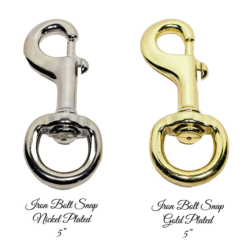 Nickel/Brass Plated 5" Iron Swivel Snaps - 2 Pack (1-1/16" ID)